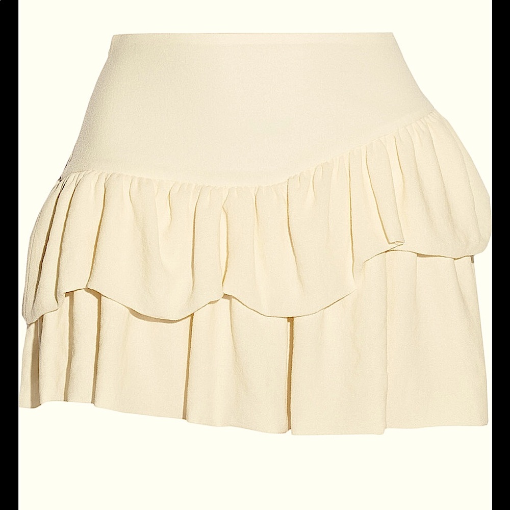 MAJE Fluxi Ruffled Crepe Mini Skirt - Picture 1 of 5